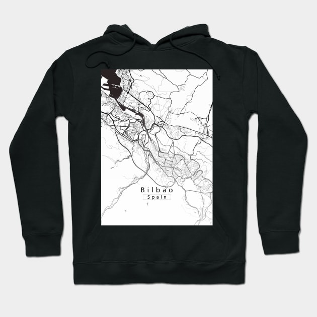 Bilbao Spain City Map Hoodie by Robin-Niemczyk